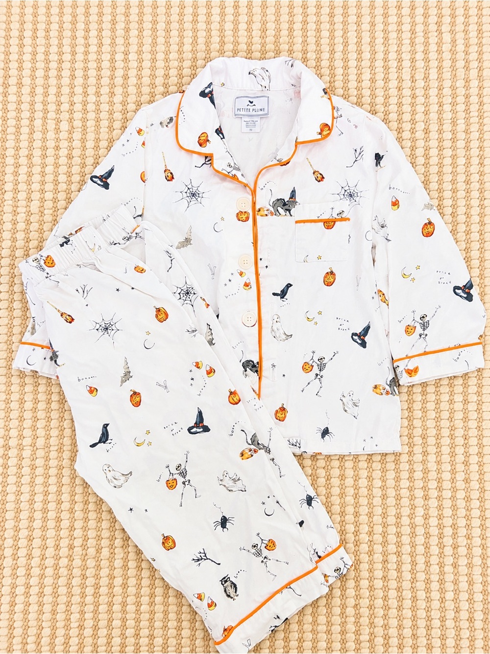 Petite Plume Halloween Pajama Set Size 2T Trick or Treat Ghost Pumpkin Cotton